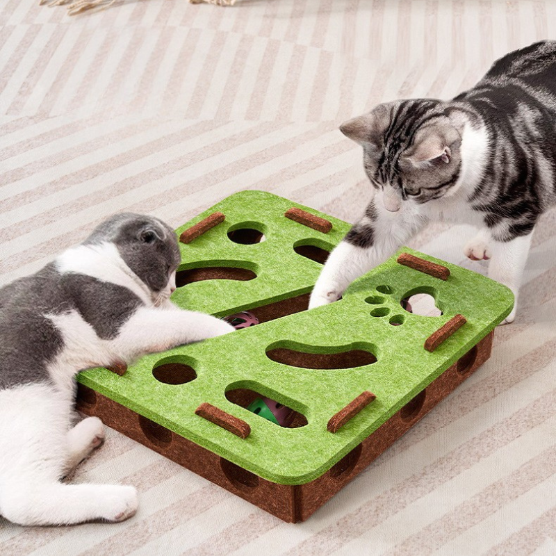Cat Puzzle Felt Maze Box Cat Toys