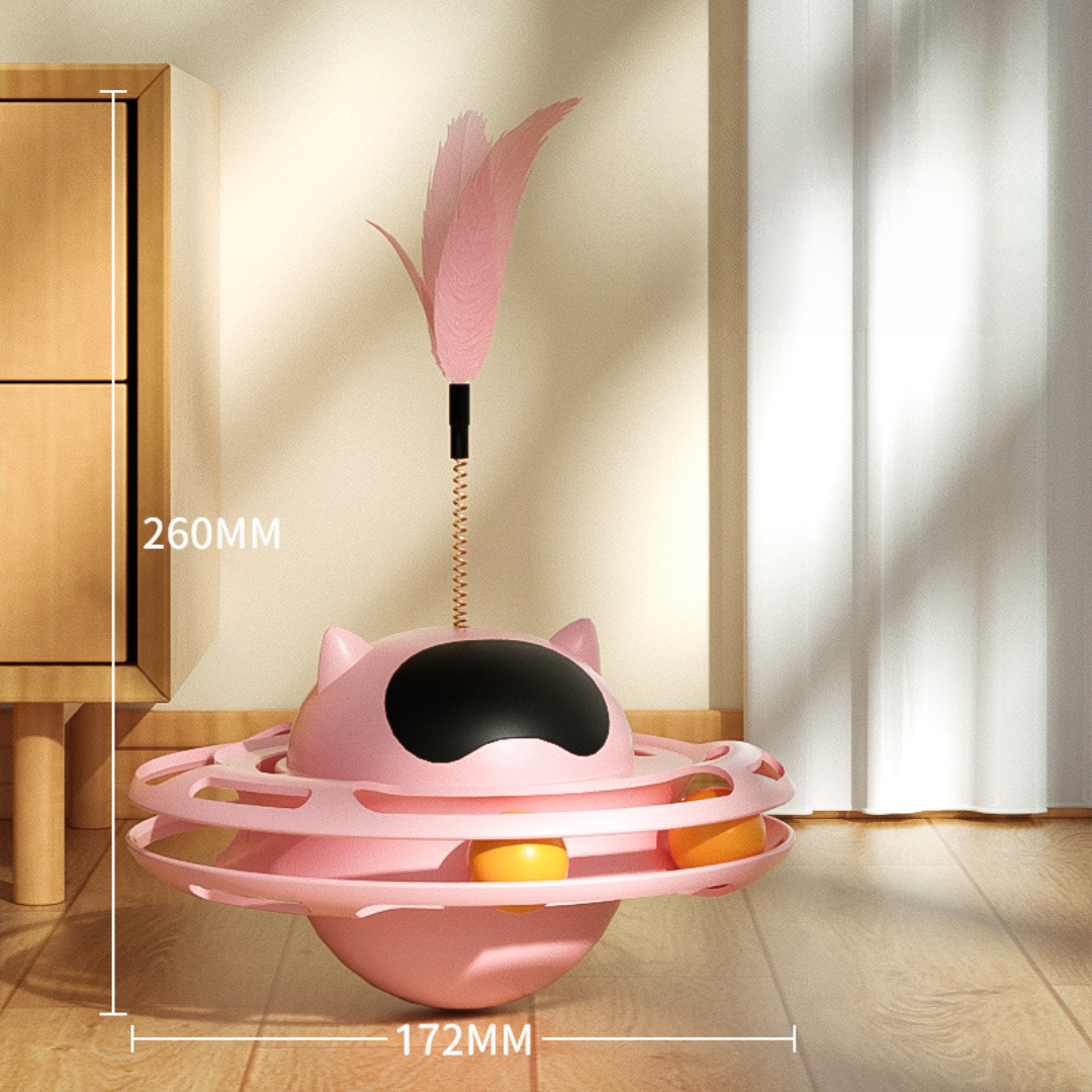 Cat Feather Tumbler Ball Tracks Interactive Cat Toys