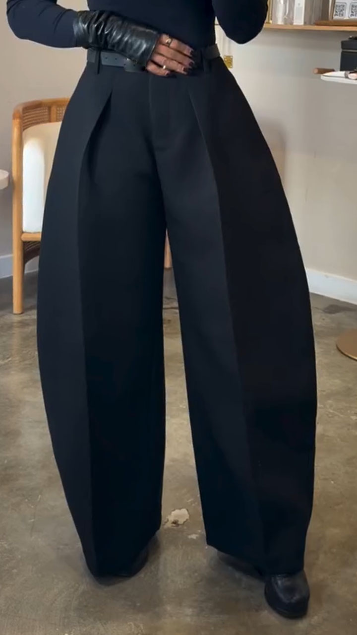 Women Solid Color Commuting Casual Pants