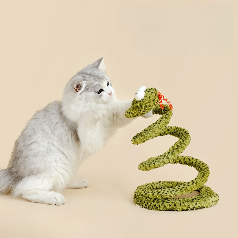 Cat Teaser Spring Toys Feather Long Stick Toy