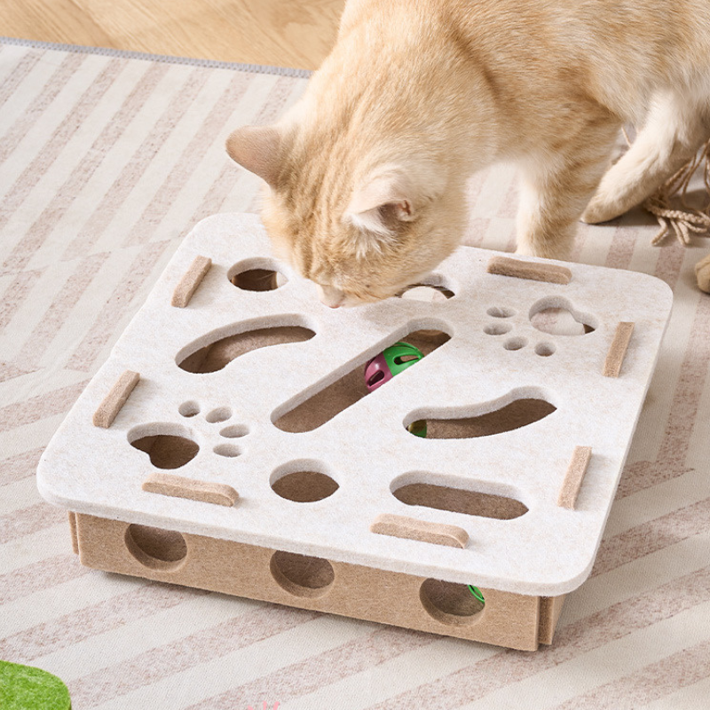 Cat Puzzle Felt Maze Box Cat Toys