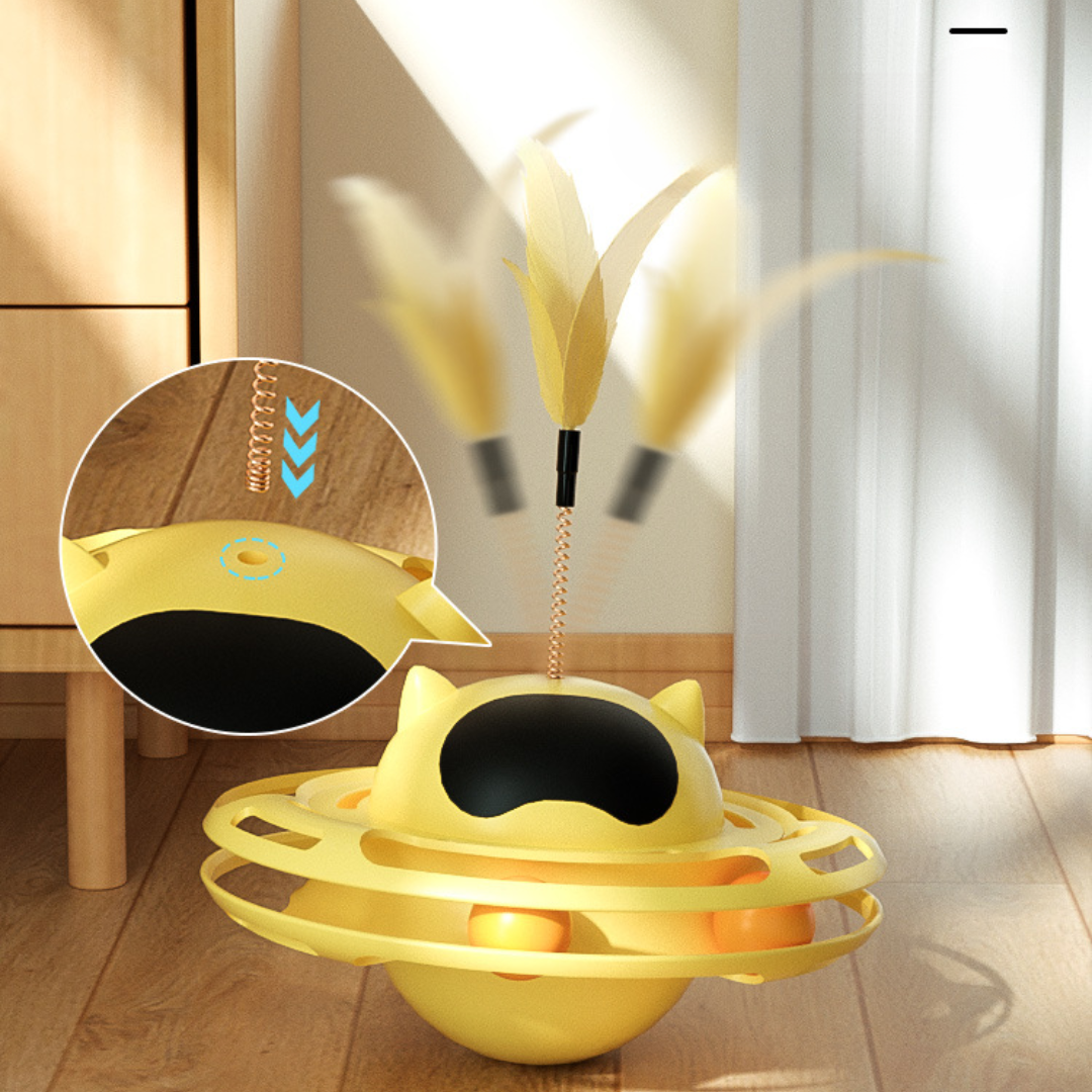 Cat Feather Tumbler Ball Tracks Interactive Cat Toys