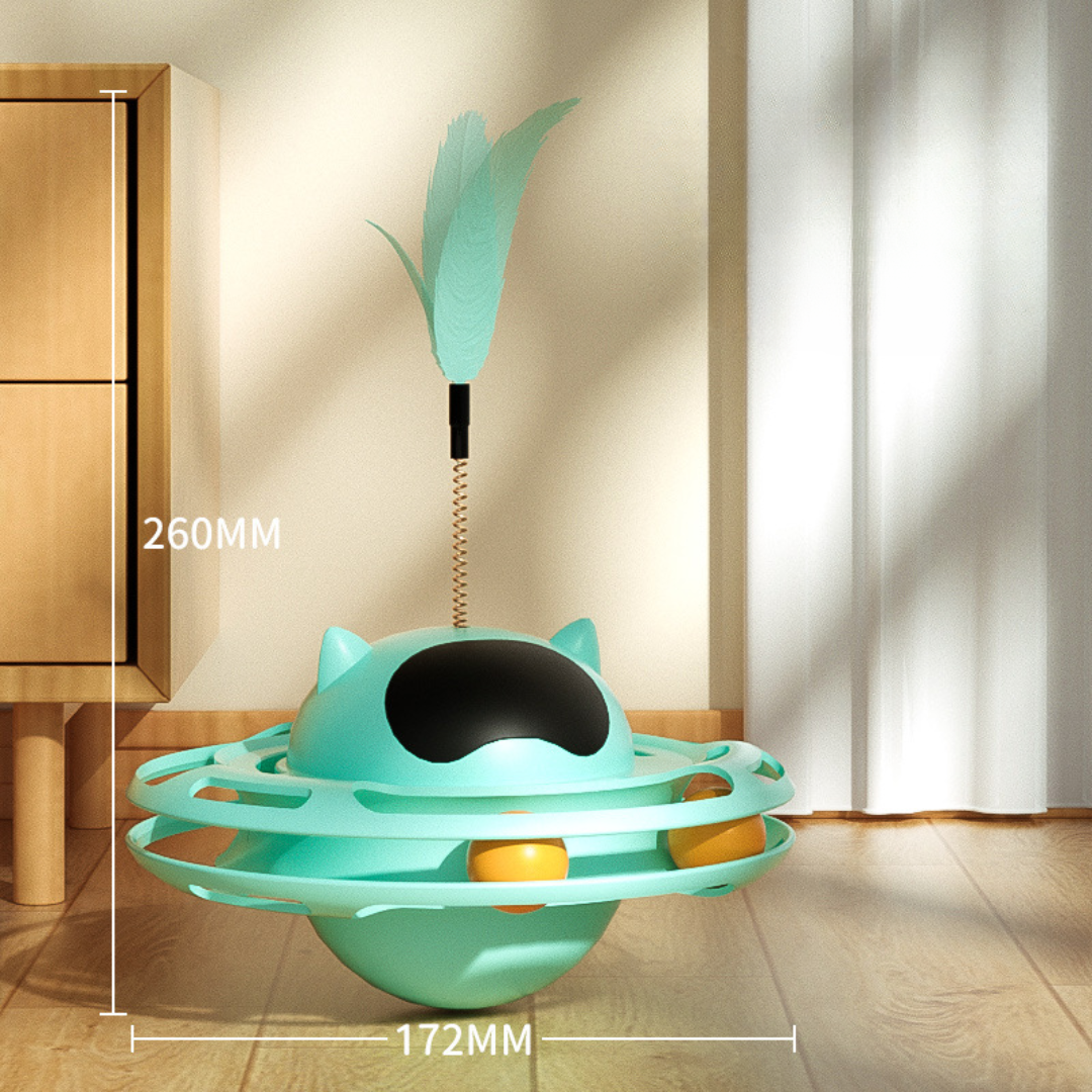 Cat Feather Tumbler Ball Tracks Interactive Cat Toys