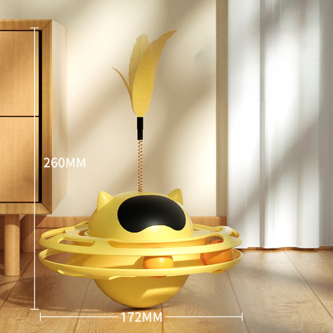 Cat Feather Tumbler Ball Tracks Interactive Cat Toys