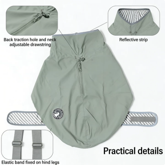 Dog Raincoat Waterproof and Leak-Proof Outdoor Dog Jacket Pet Raincoat for Small and Large Dogs