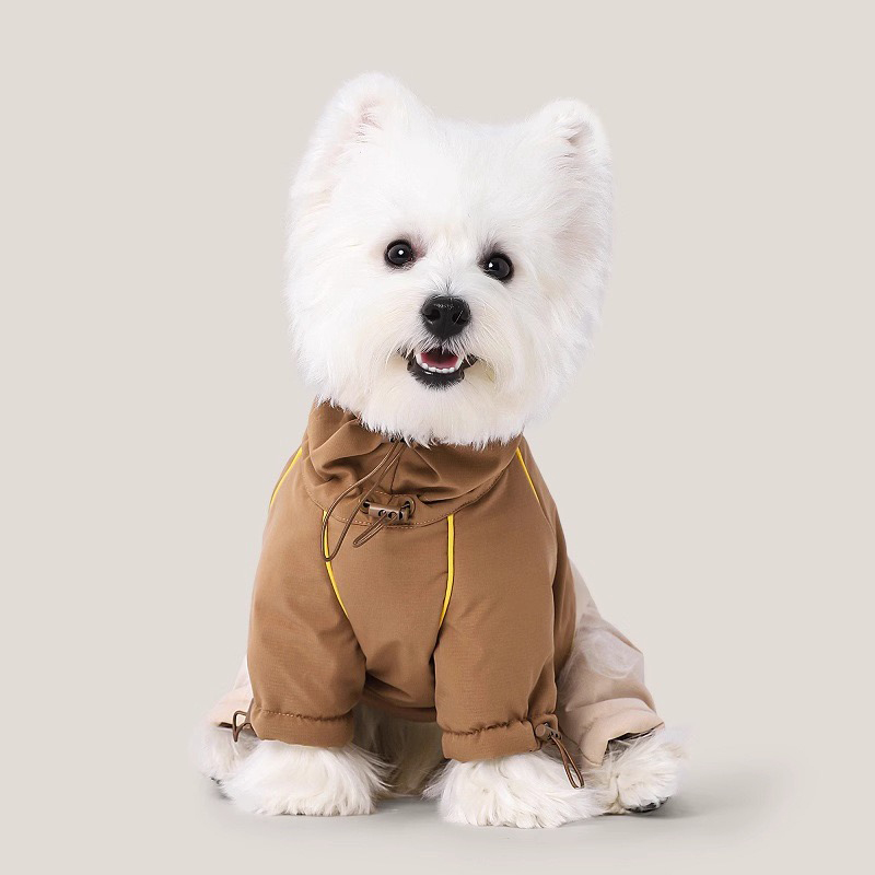 Doggy Four-Legged Charge Contrast-Color Cotton Jacket
