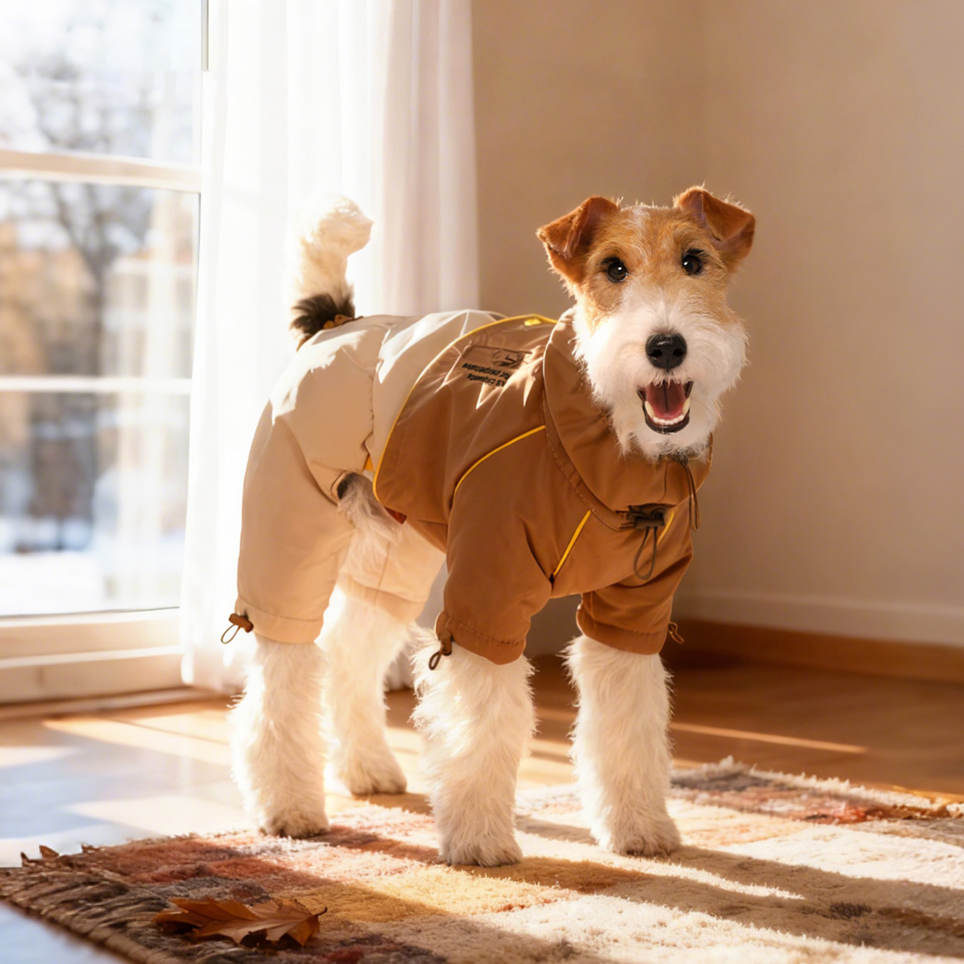 Doggy Four-Legged Charge Contrast-Color Cotton Jacket