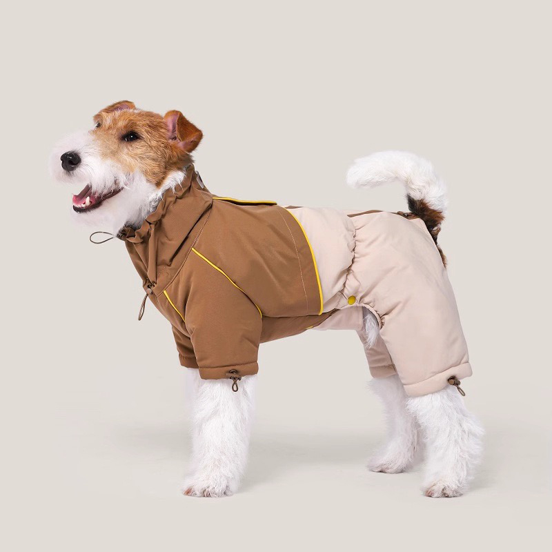 Doggy Four-Legged Charge Contrast-Color Cotton Jacket