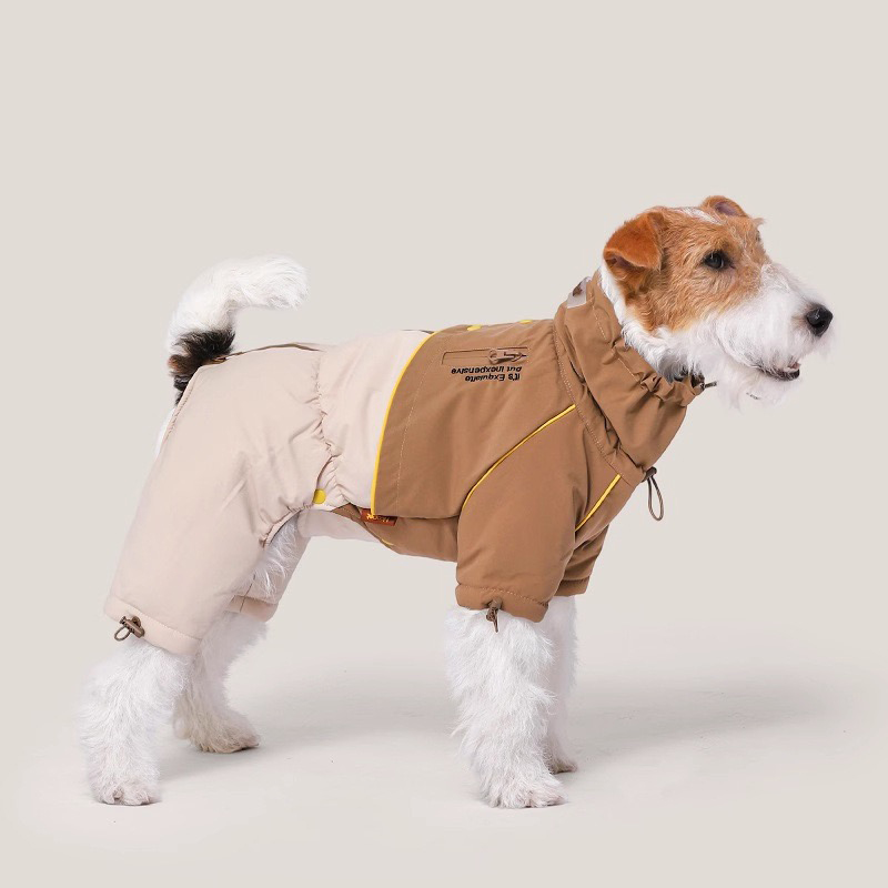 Doggy Four-Legged Charge Contrast-Color Cotton Jacket