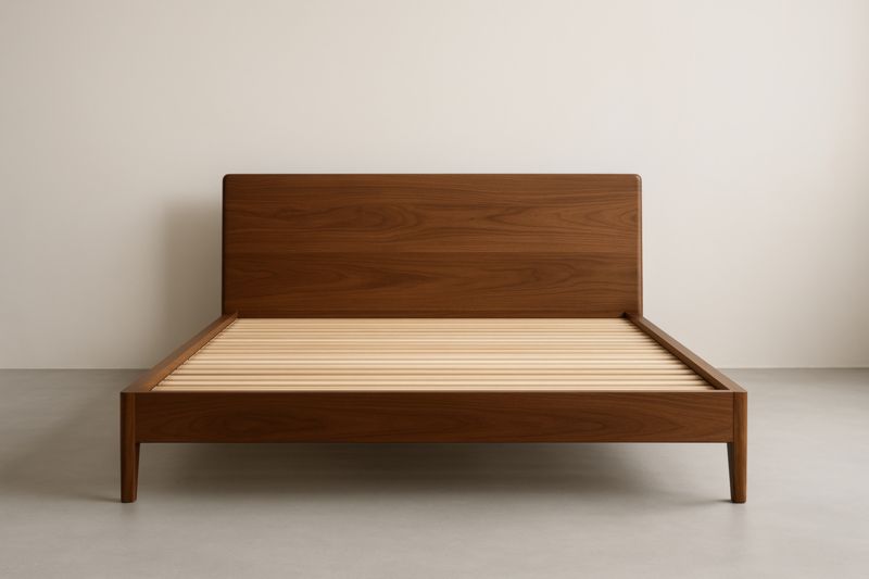 Lit double en bois de noyer 200x150x40 cm