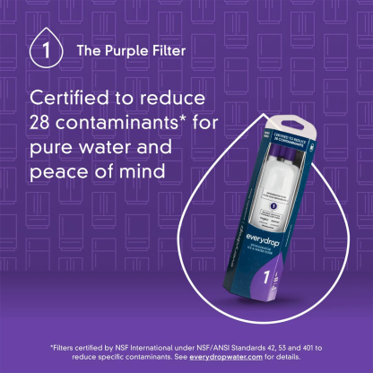 EveryDrop by Whirlpool EDR1RXD1 Filter 1, Refrigerator Water Filter 1, W10295370A, P8RFWB2L