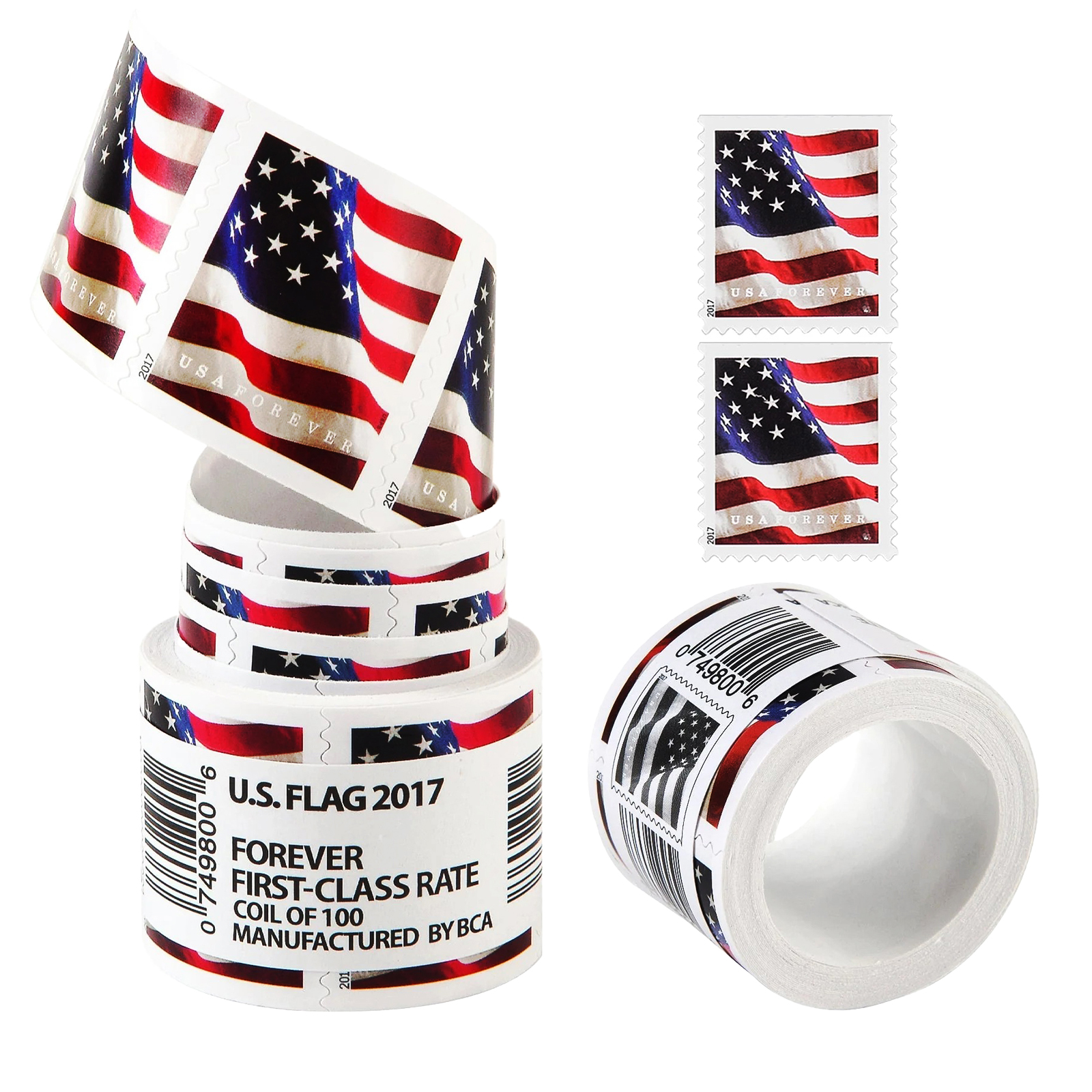 2017 USA Flag Rolls Forever First Class Postage Stamps