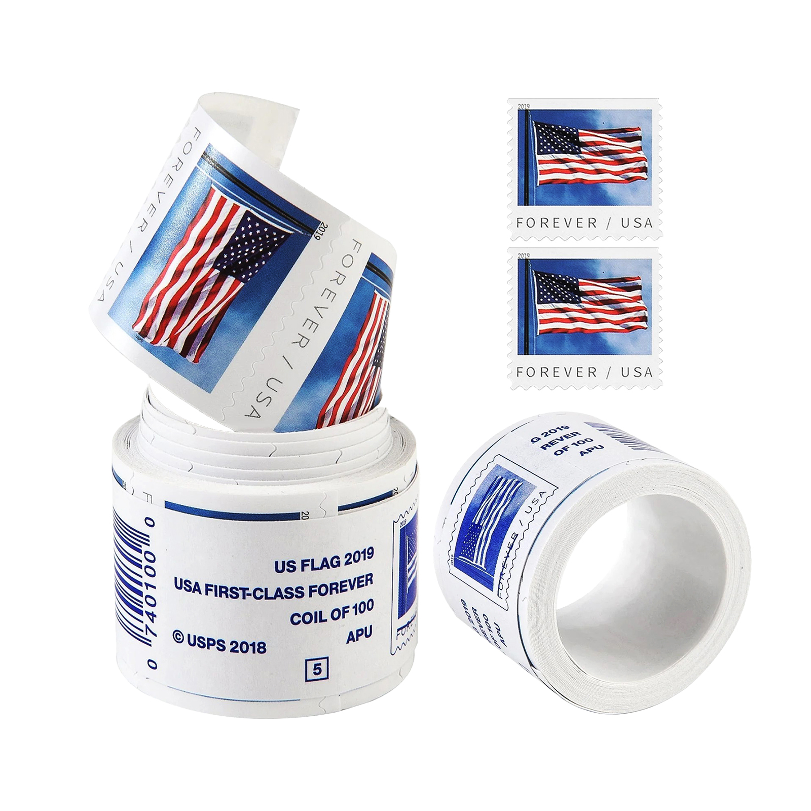 2019 USA Flag Rolls Forever First Class Postage Stamps