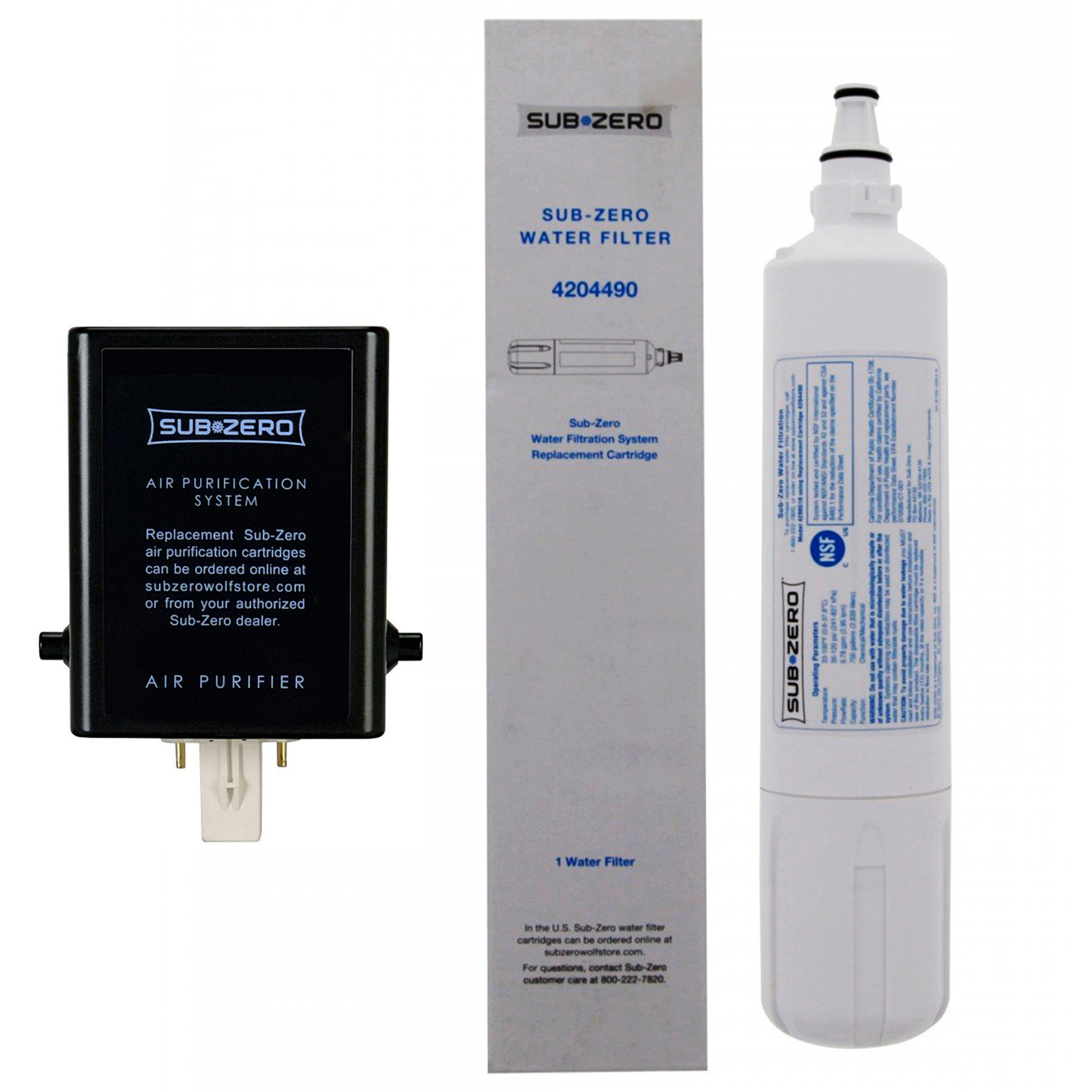 Sub-Zero Air Cartridge 7042798 and 4204490 Water Filter Pack