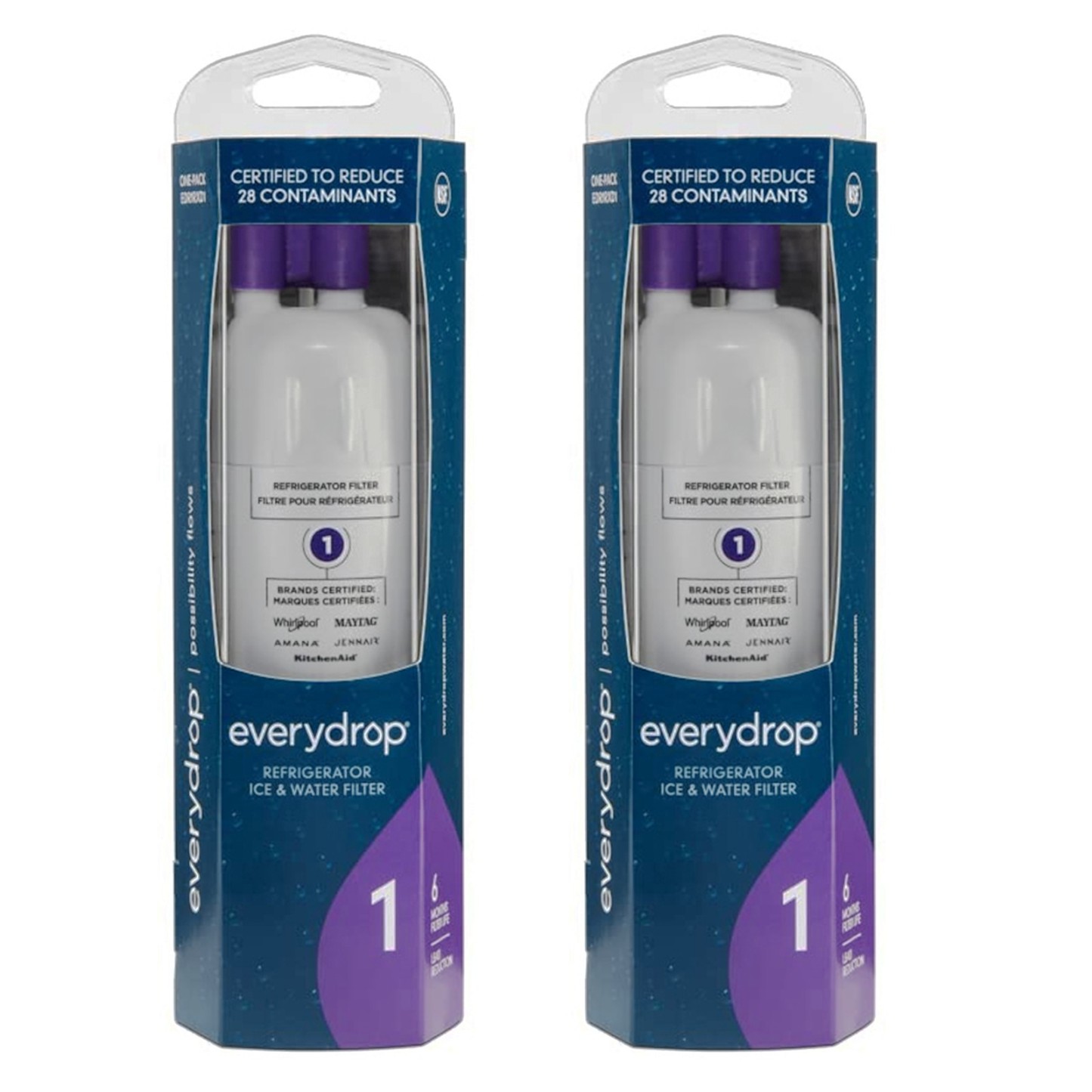 EveryDrop by Whirlpool EDR1RXD1 Filter 1, Refrigerator Water Filter 1, W10295370A, P8RFWB2L