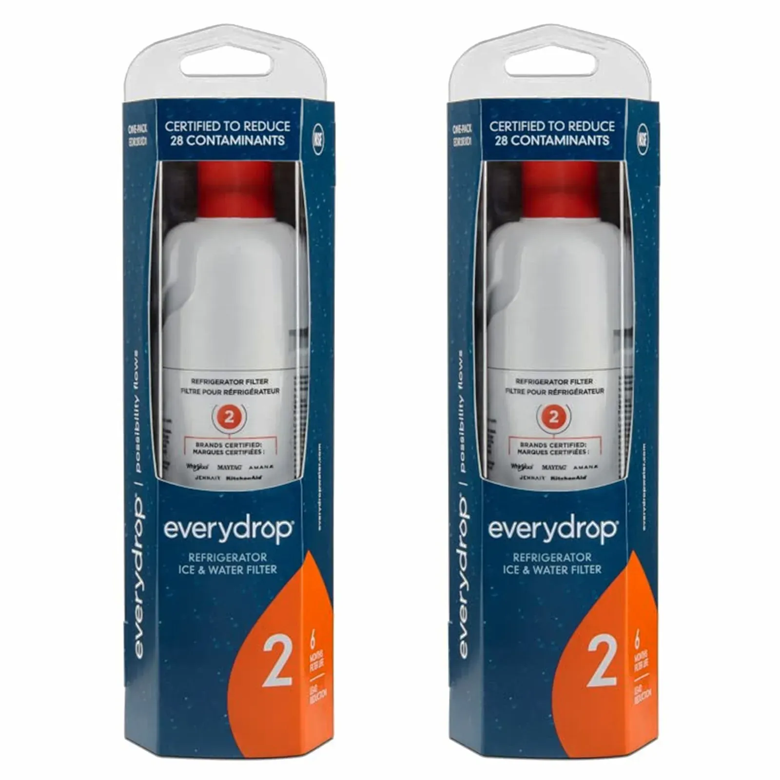 EveryDrop by Whirlpool EDR2RXD1 Filter 2, Refrigerator Water Filter 2, W10413645A, WHR2RXD1