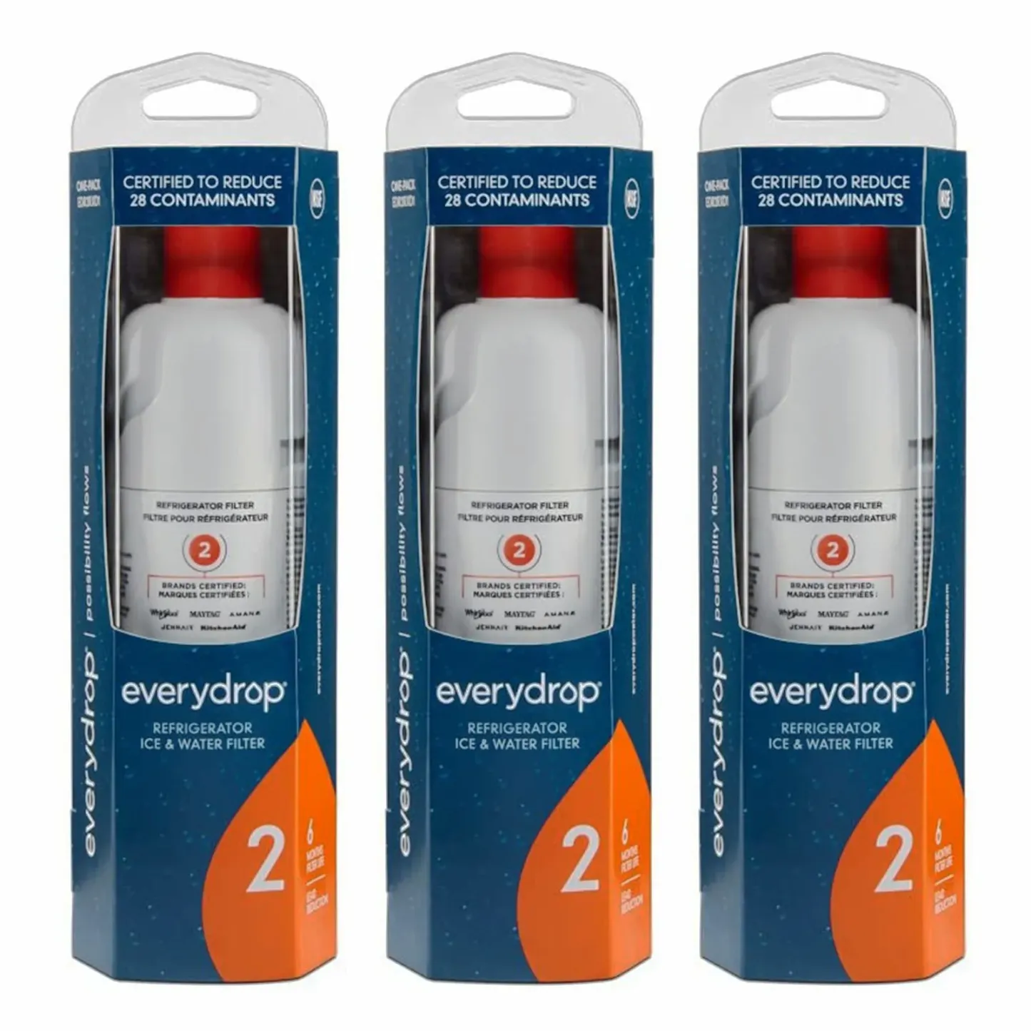 EveryDrop by Whirlpool EDR2RXD1 Filter 2, Refrigerator Water Filter 2, W10413645A, WHR2RXD1