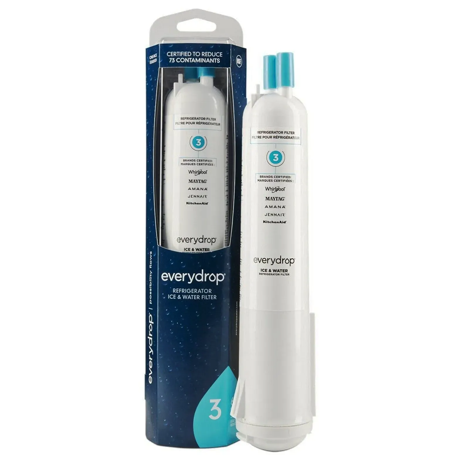 EveryDrop by Whirlpool EDR3RXD1 Filter 3, Refrigerator Water Filter 3, 4396841, 4396710