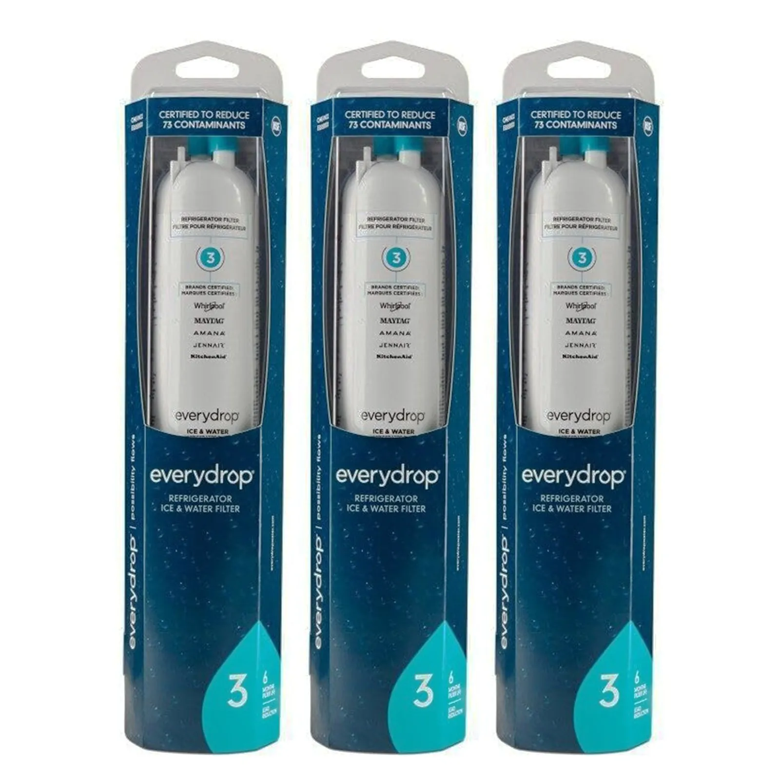 EveryDrop by Whirlpool EDR3RXD1 Filter 3, Refrigerator Water Filter 3, 4396841, 4396710