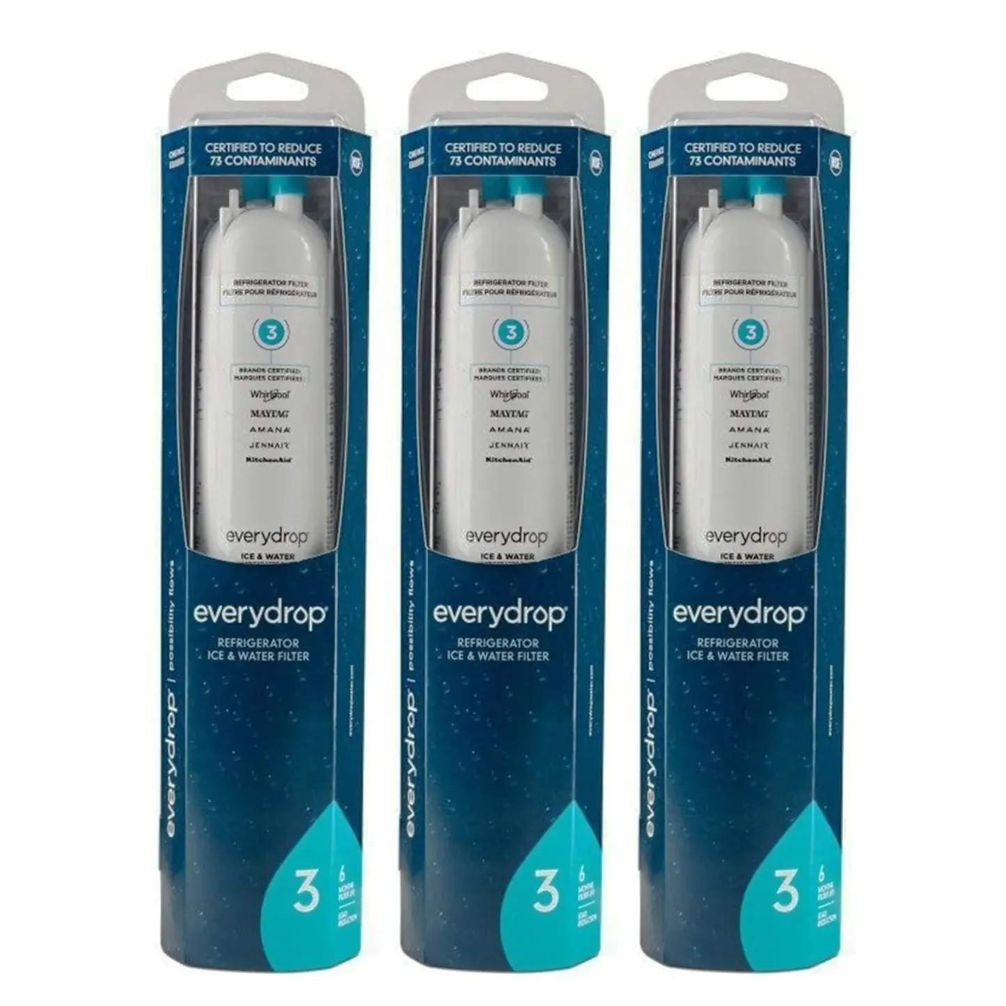 EveryDrop by Whirlpool EDR3RXD1 Filter 3, Refrigerator Water Filter 3, 4396841, 4396710
