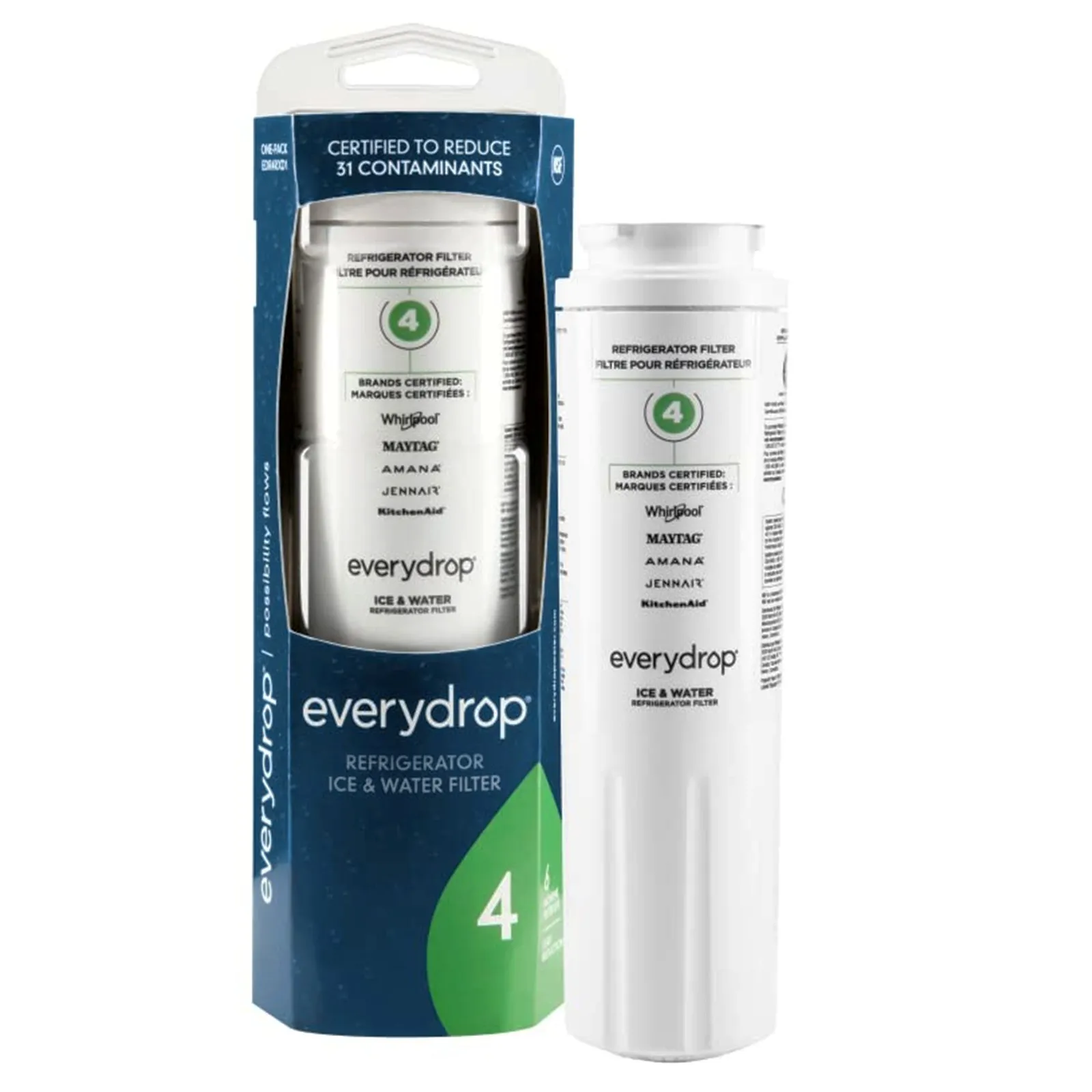 EveryDrop by Whirlpool EDR4RXD1 Filter 4, Refrigerator Water Filter 4, UKF8001, 4396395