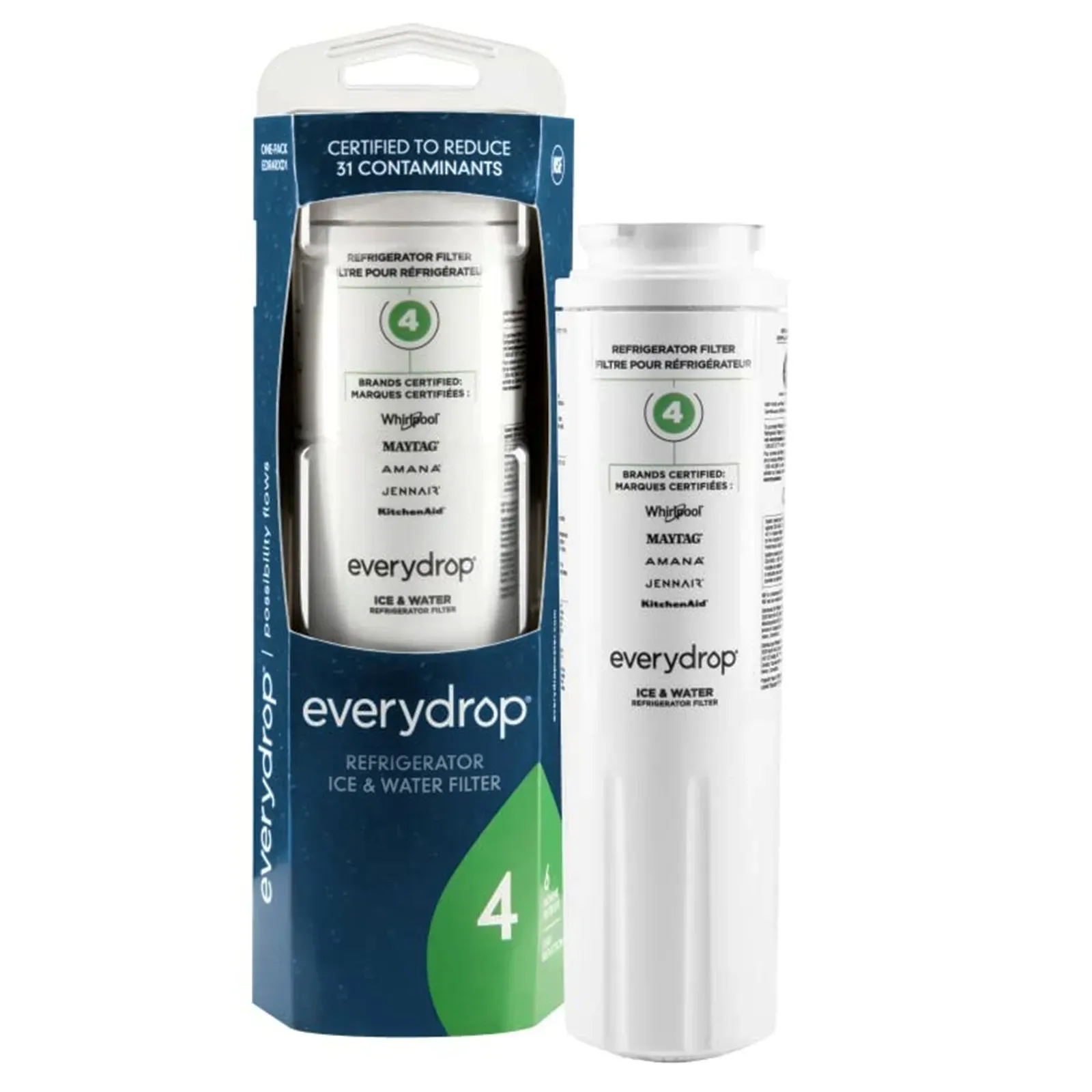 EveryDrop by Whirlpool EDR4RXD1 Filter 4, Refrigerator Water Filter 4, UKF8001, 4396395