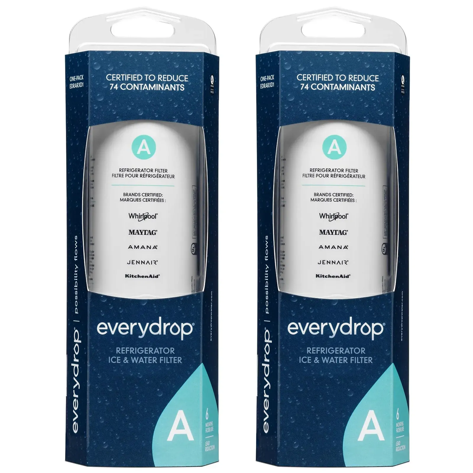 EveryDrop by Whirlpool EDRARXD1 Filter A Refrigerator Water Filter, W11519209, W11536439