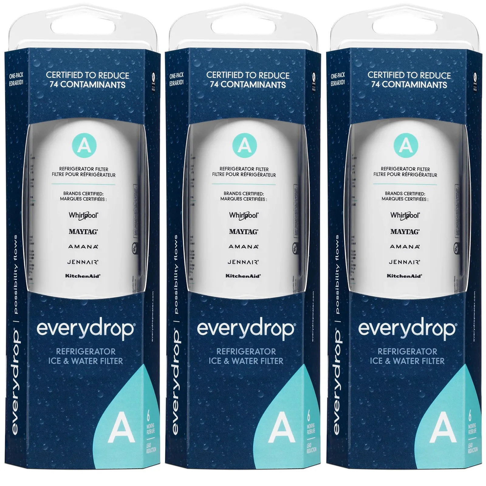EveryDrop by Whirlpool EDRARXD1 Filter A Refrigerator Water Filter, W11519209, W11536439