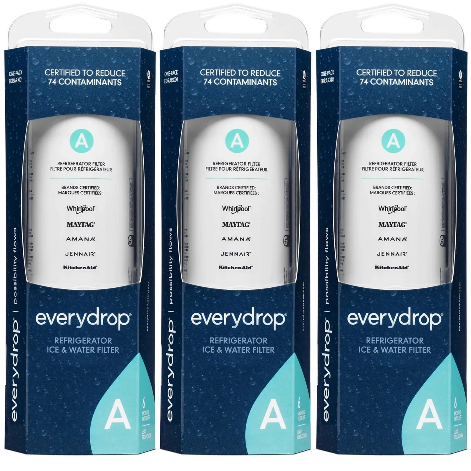 EveryDrop by Whirlpool EDRARXD1 Filter A Refrigerator Water Filter, W11519209, W11536439