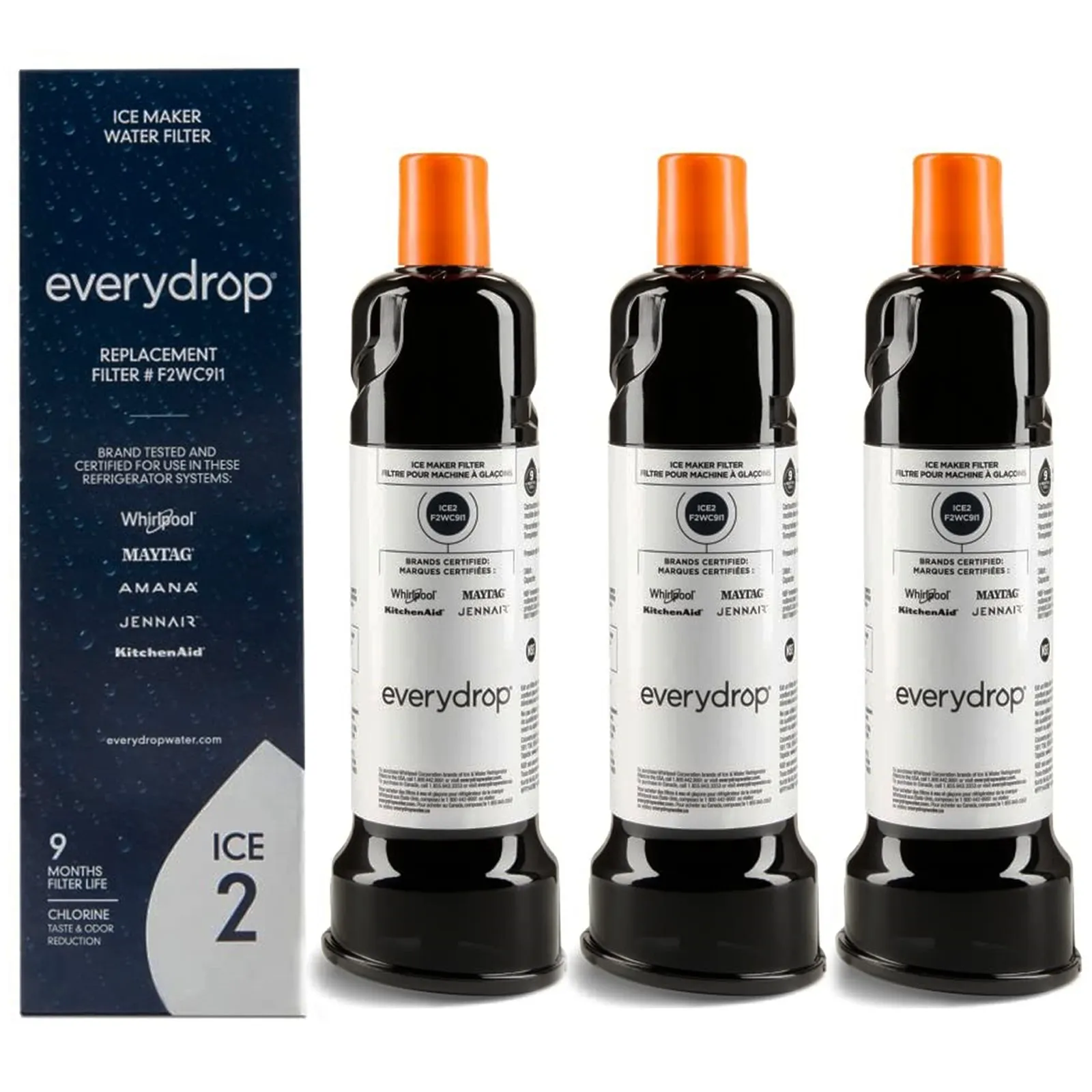 EveryDrop by Whirlpool Ice2 Filter F2WC9I1, Ice Maker W10565350, W10480323