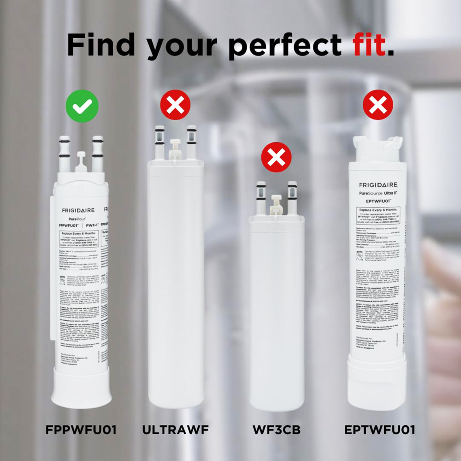 Frigidaire FPPWFU01 PurePour PWF-1 Refrigerator Water Filter