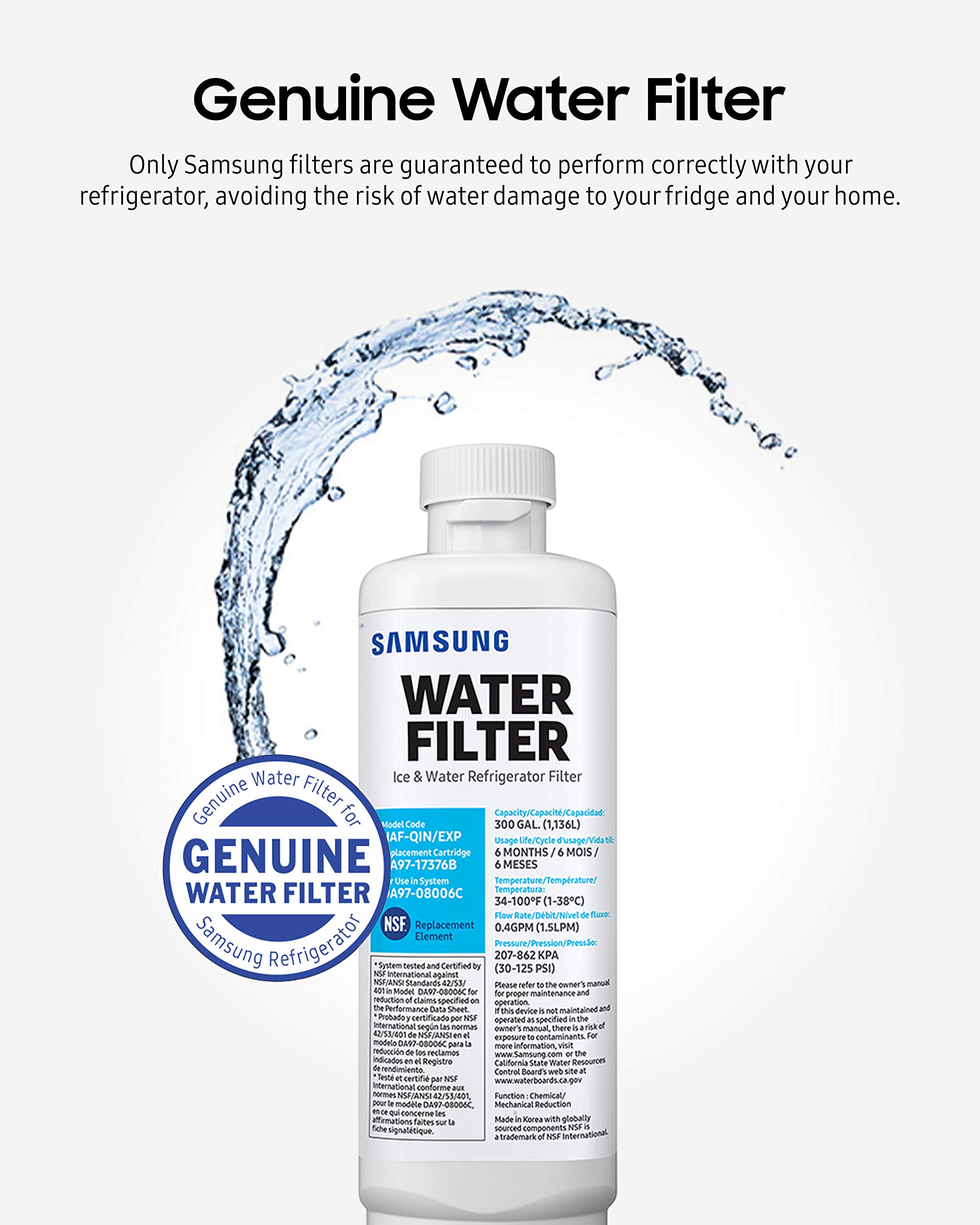 Samsung DA97-17376B HAF-QIN/EXP Refrigerator Water Filter