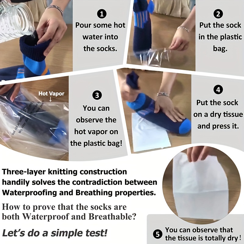 Knee high Waterproof Socks Hiking Wading Outdoor Camping Cycling Skiing Mountaineering Warm Long Knee high Waterproof Sock