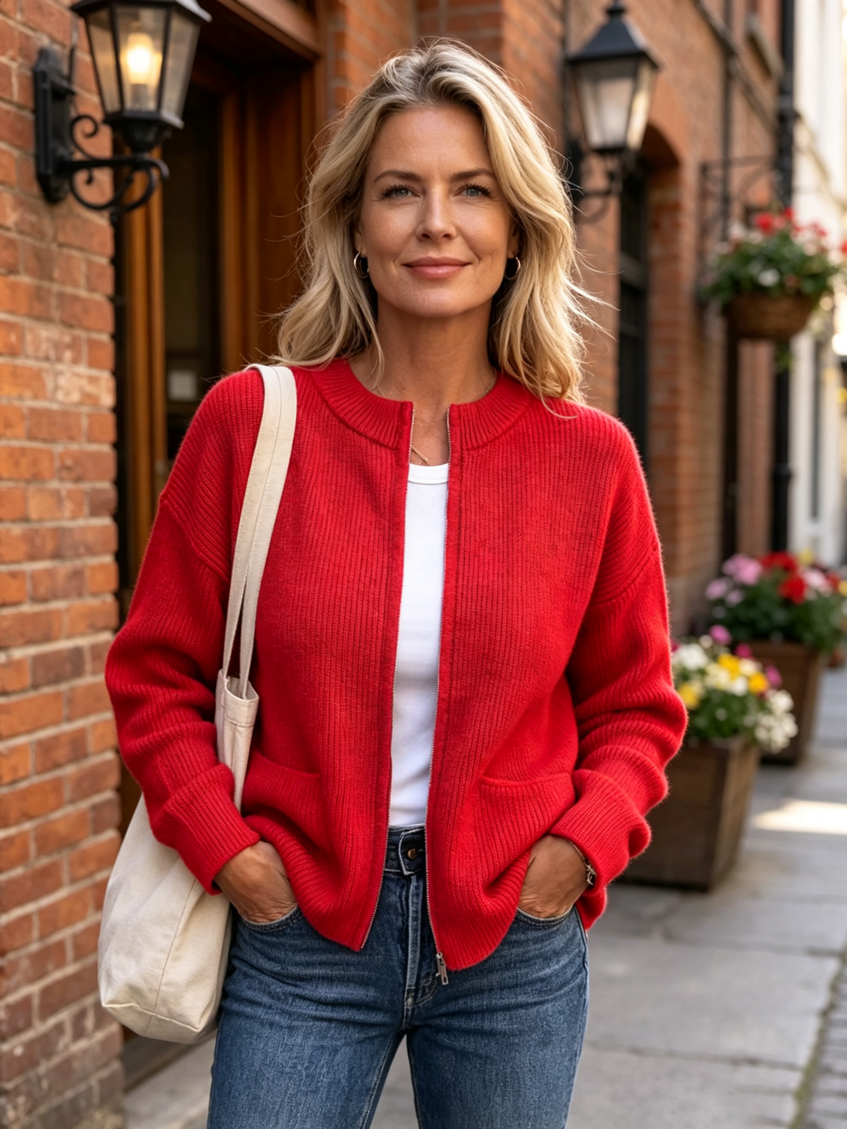 CLEARANCE SALE🔥 Round Neck Zipper Knitted Jacket