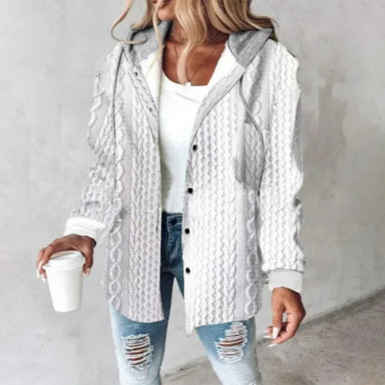 Women's plaid hooded jacket