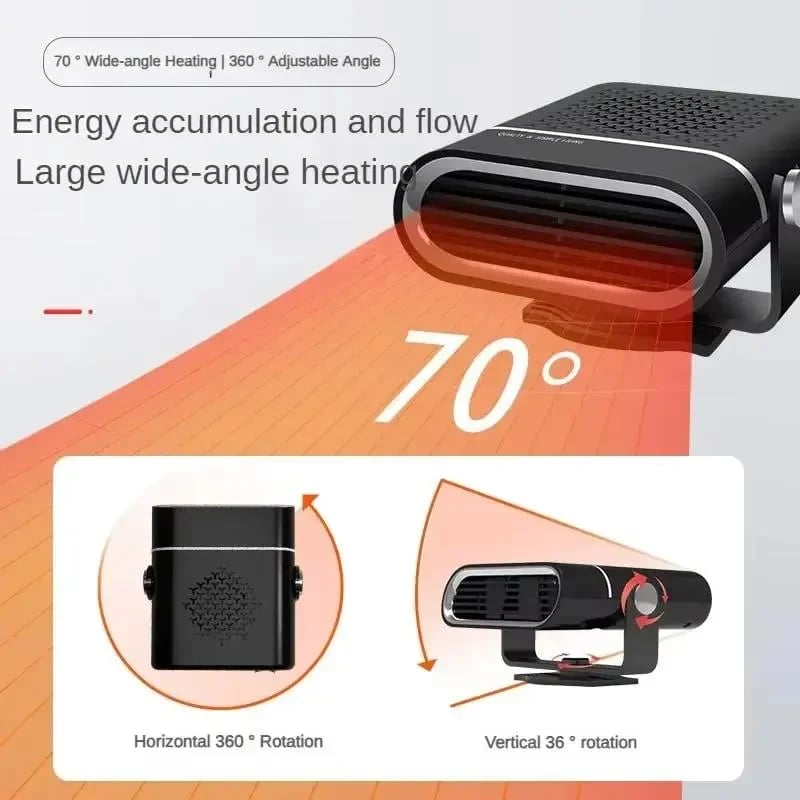 ✨🚗Portable Electric Car Heater Fan — 360° Rotation Fast Heating Window Fan Windshield Defogger