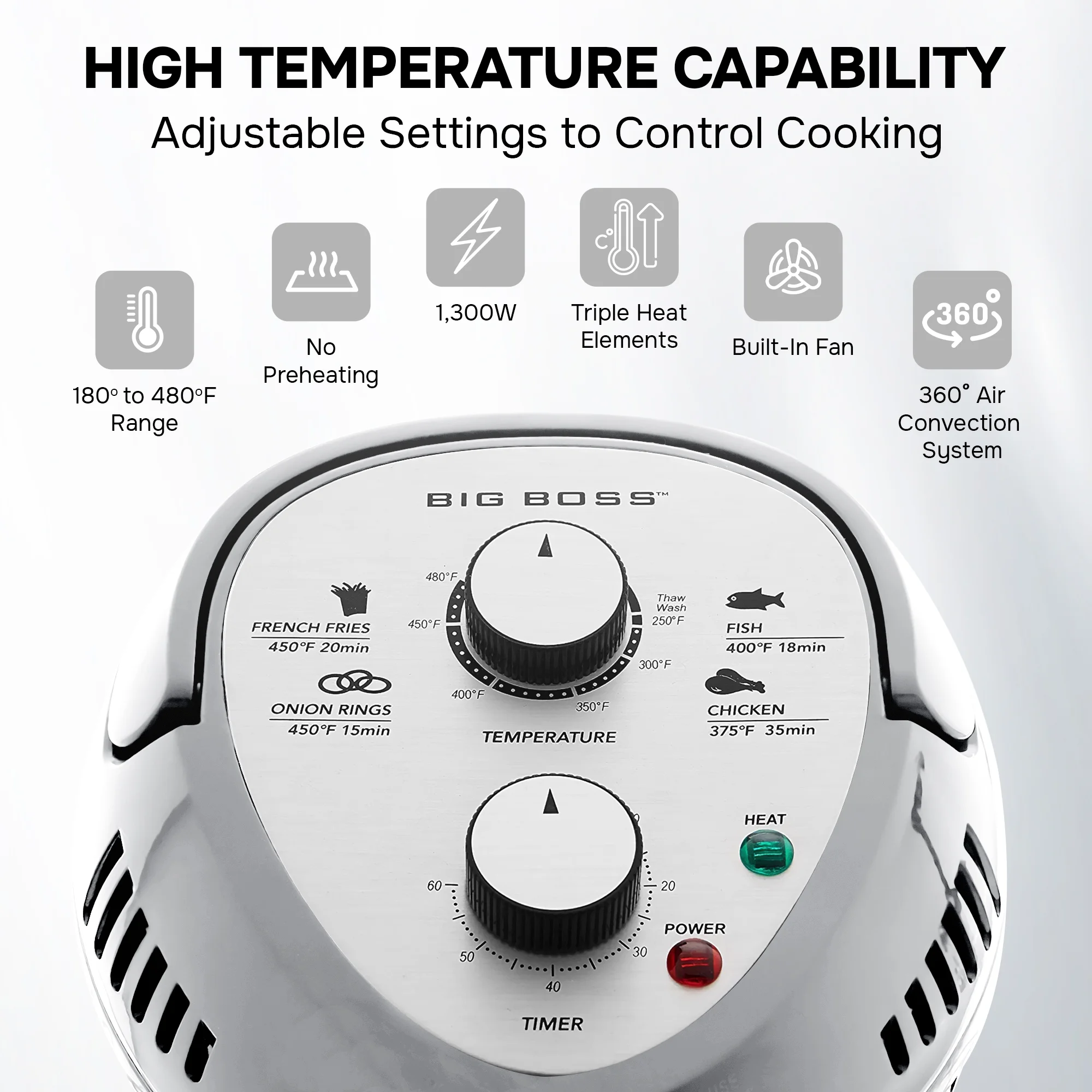 🎉Last Day 50% OFF⏰️ GraniteStone Air Fryer Toaster Oven Combo 16Qt Kitchen Countertop Convection Rotisserie 1300W Large Glass Bowl, Black