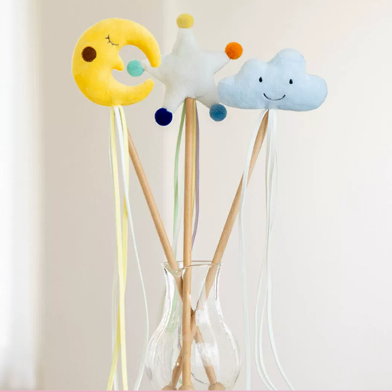 Cloud Moon Star Cat Teaser Wand with Catmint