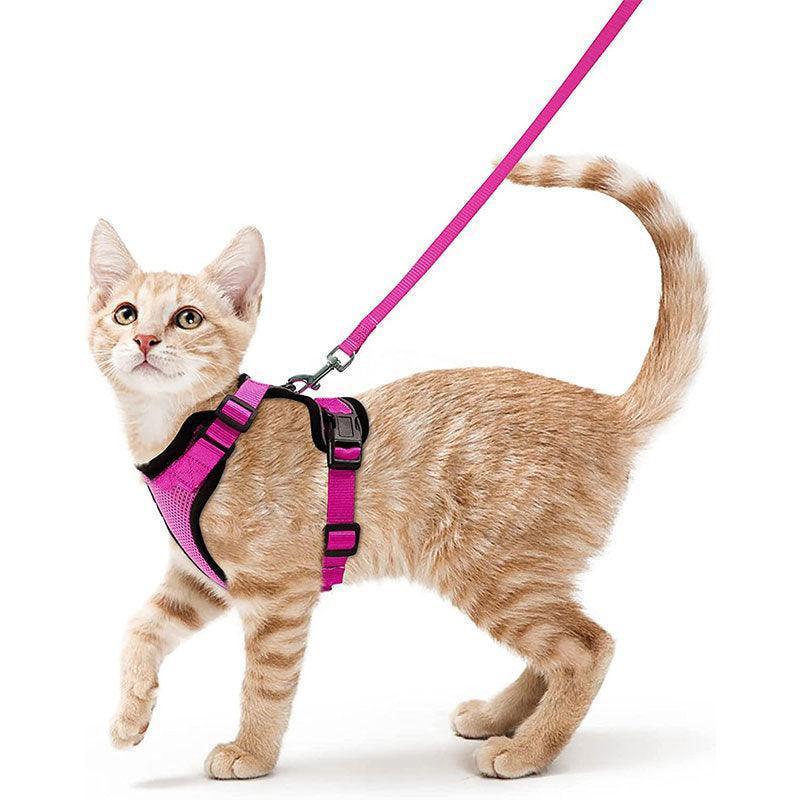 Reflective Strips Cat Leash Set 11 Color Vest Harnesses
