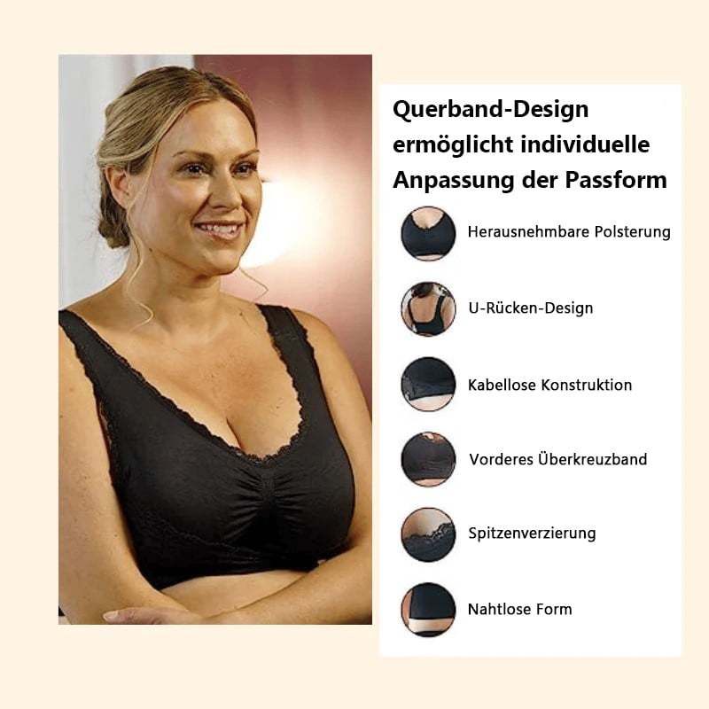 🔥2025 Neujahrsrabatt👙Bequeme Korsett-BHs aus Spitze mit überkreuzter Schnalle an der Vorderseite😊