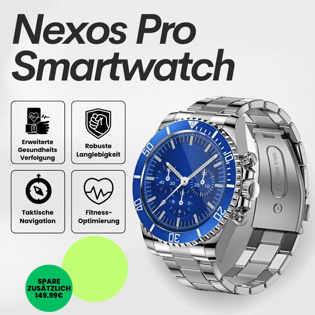 Nexos Pro Smartwatch - Unzerstörbare Militär-Gesundheitsuhr (2025)