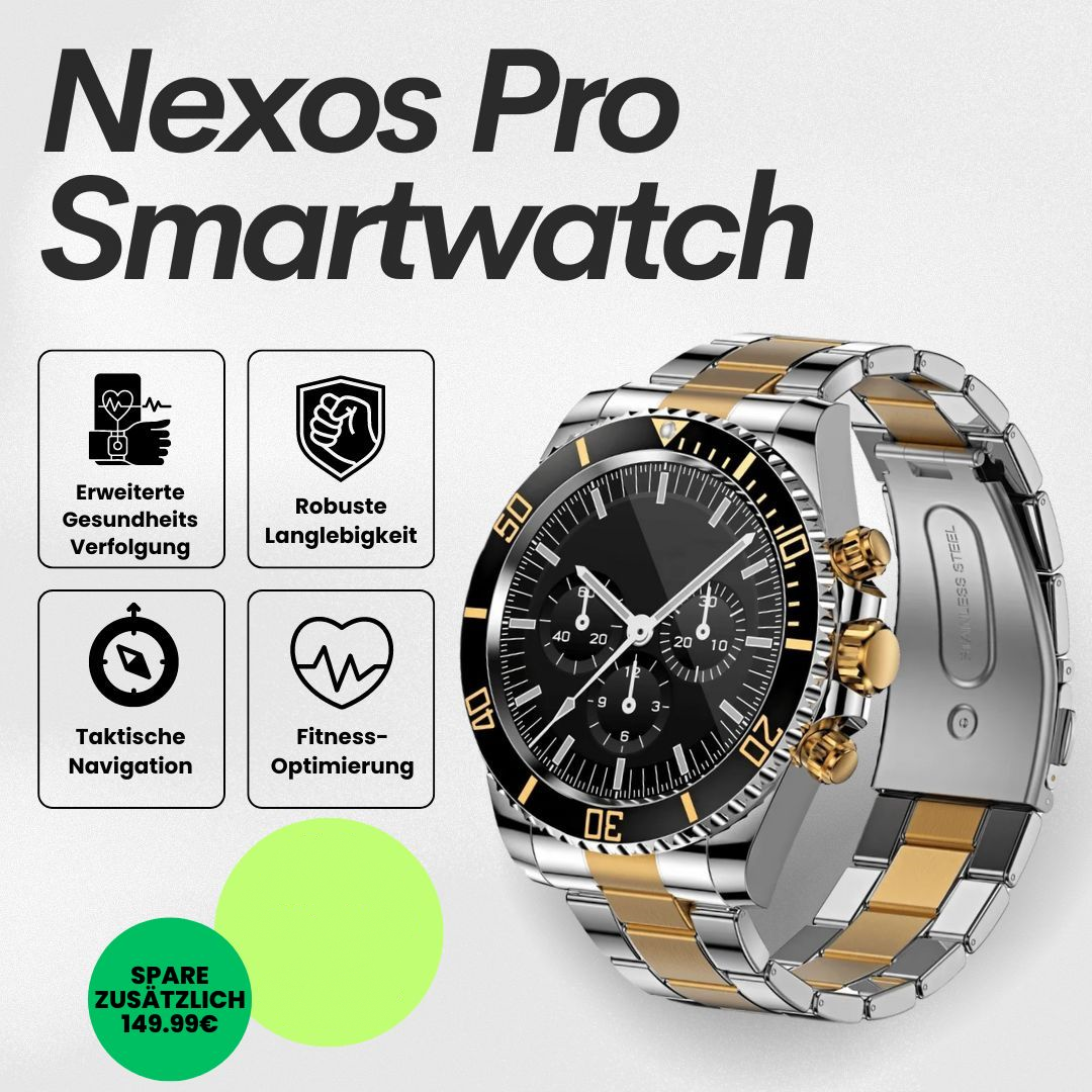 Nexos Pro Smartwatch - Unzerstörbare Militär-Gesundheitsuhr (2025)