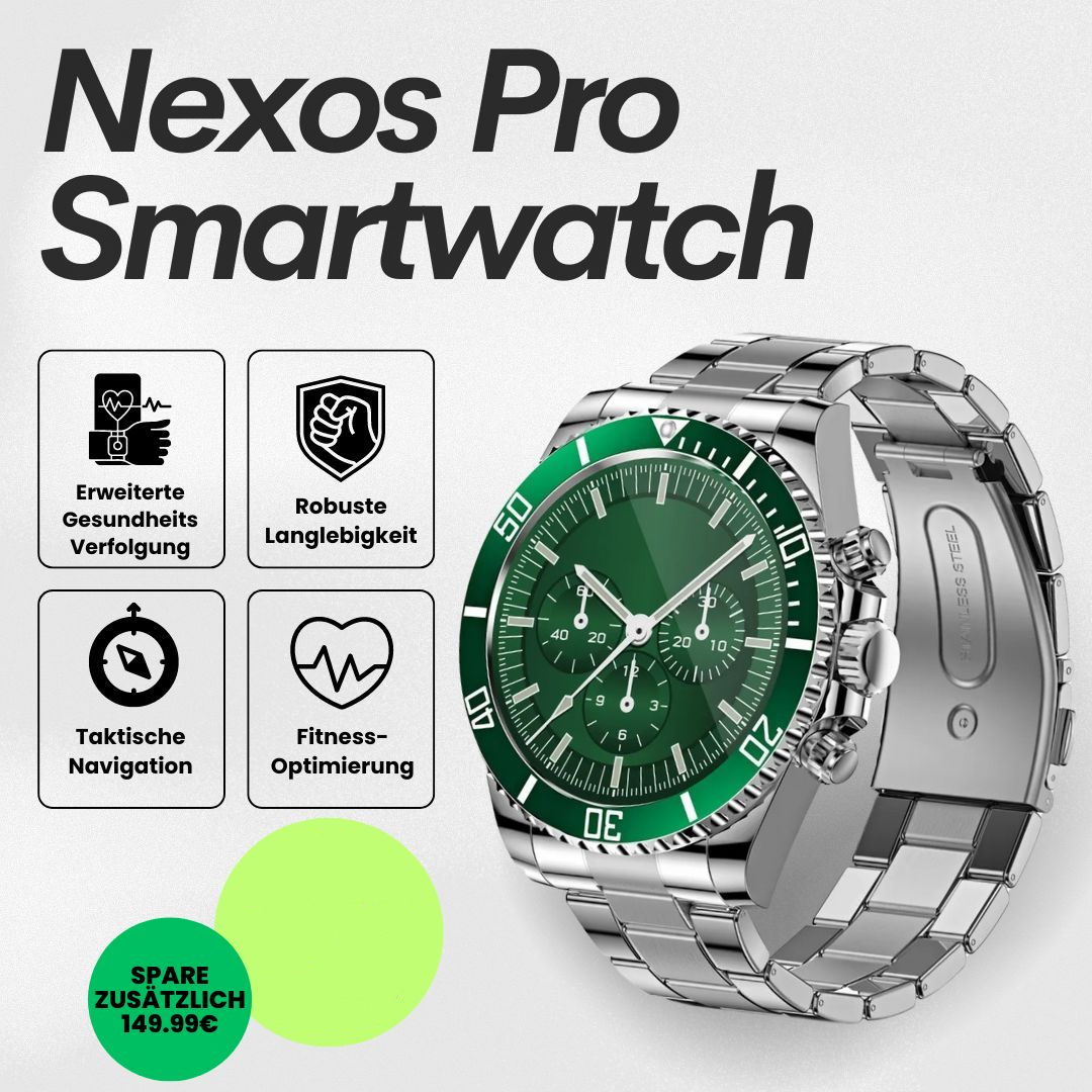 Nexos Pro Smartwatch - Unzerstörbare Militär-Gesundheitsuhr (2025)