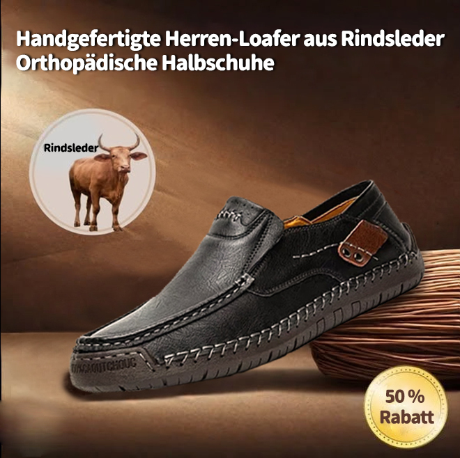 ⏰Heißer Verkauf 70 % Rabatt🔥 Handgefertigte Slip-On-Loafer aus echtem Leder für Herren