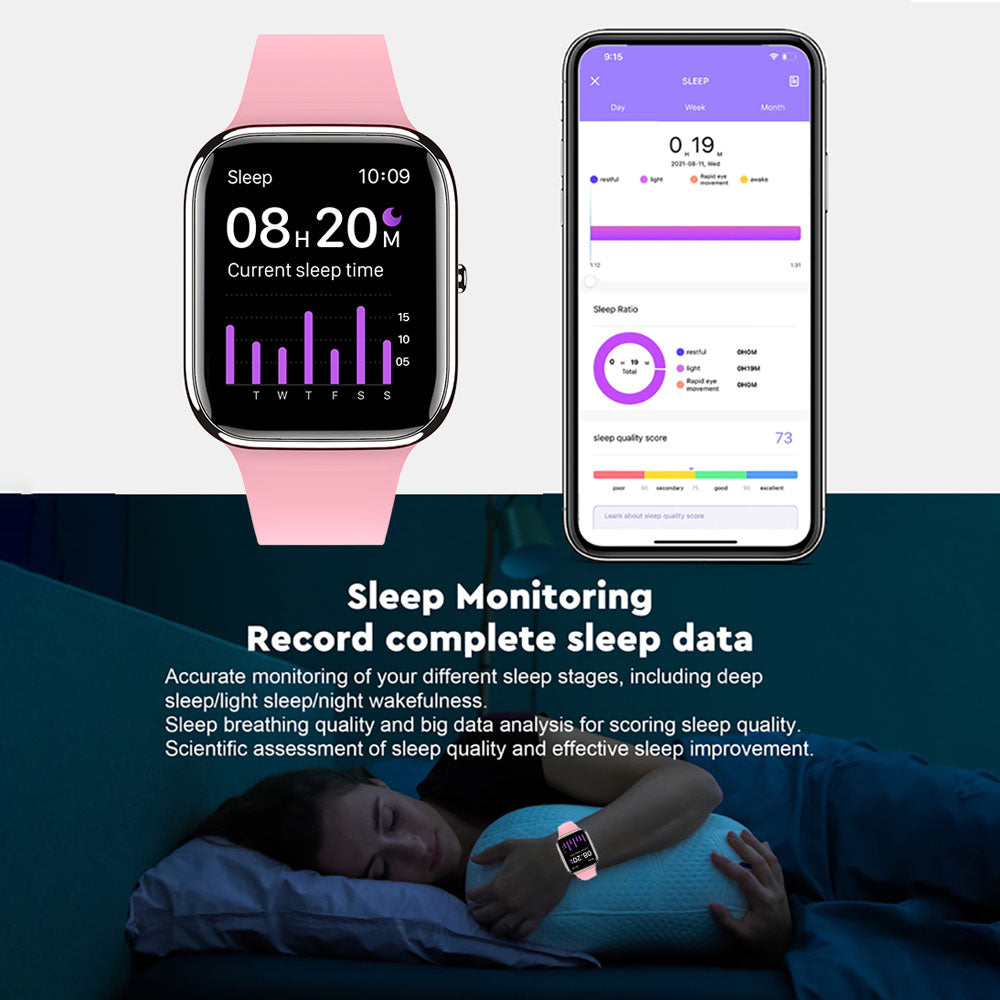 Weatsde Blutdruck Blutsauerstoff Blutzucker Überwachung Bluetooth Sprechen Musik abspielen Gesundheit Wasserdichte Smartwatch