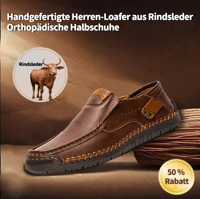 ⏰Heißer Verkauf 70 % Rabatt🔥 Handgefertigte Slip-On-Loafer aus echtem Leder für Herren