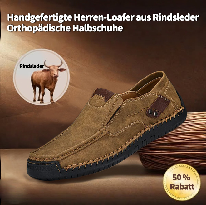 ⏰Heißer Verkauf 70 % Rabatt🔥 Handgefertigte Slip-On-Loafer aus echtem Leder für Herren