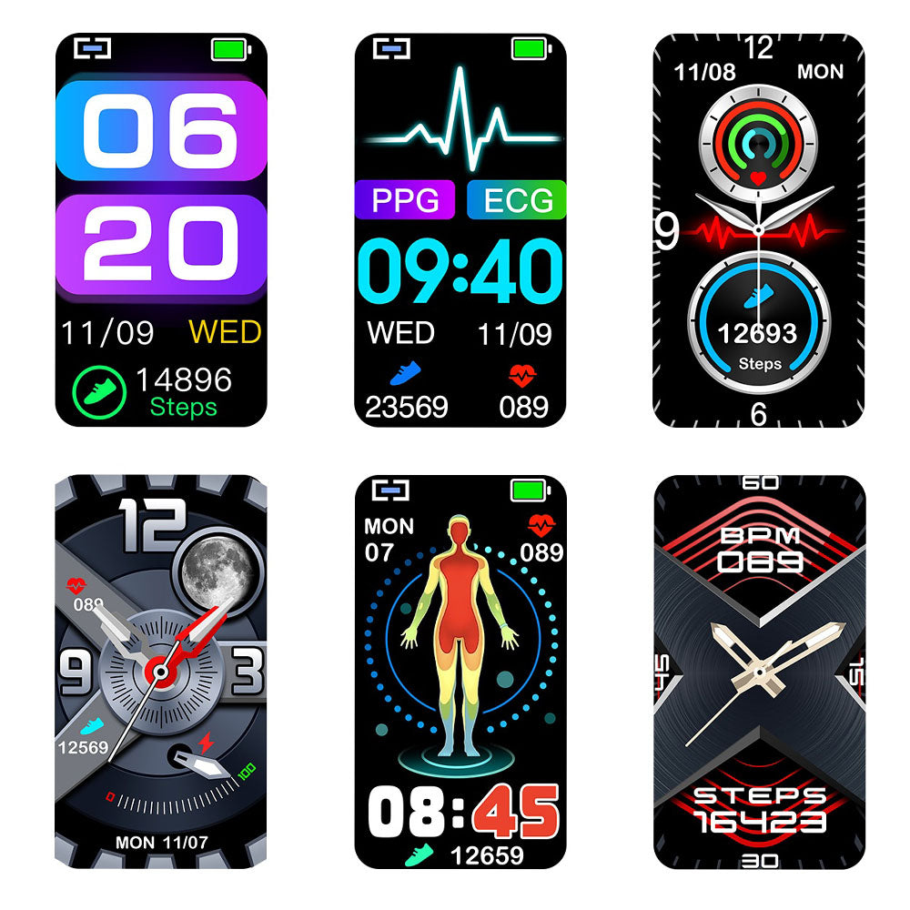 Weatsde Smart Armband 3-Kanal-EKG Blutdruck Blutsauerstoff Blutzucker Schlaferkennung