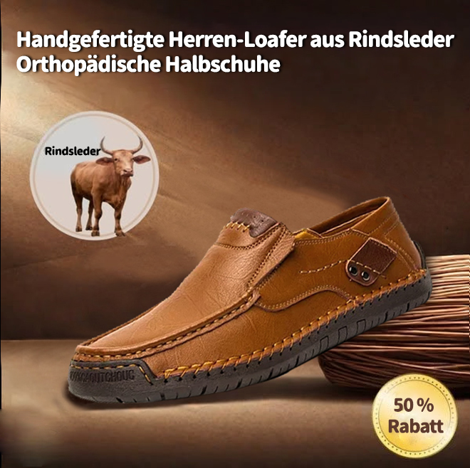 ⏰Heißer Verkauf 70 % Rabatt🔥 Handgefertigte Slip-On-Loafer aus echtem Leder für Herren