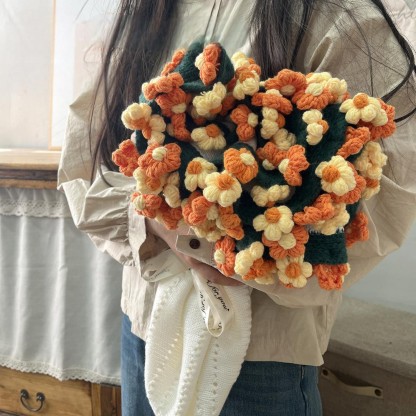 Handgestrickte Gänseblümchendecke Blumenstraußdecke Fertige handgewebte Blumendecke Geschenk für Mutter und Freundin